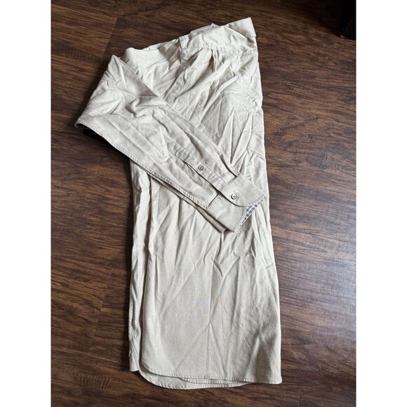 Cremieux Men’s Shirt L Long Sleeve Tan Plaid Trim Sl Fit Metal Buttons NWT - Picture 6 of 6